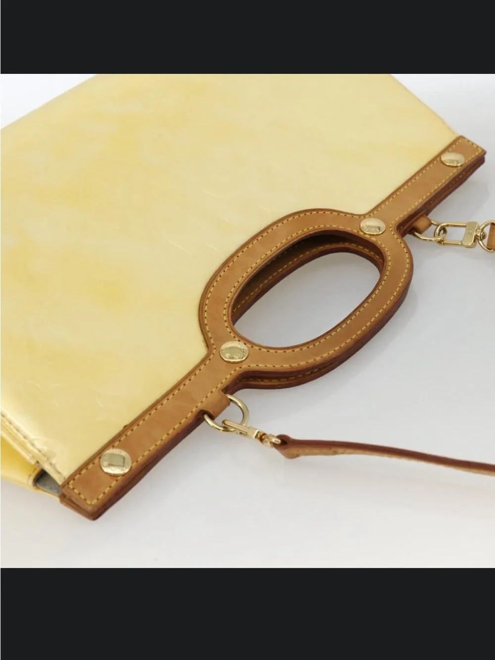 Louis Vuitton Roxbury Drive Perle Monogram Vernis Patent Leather Bag Strap